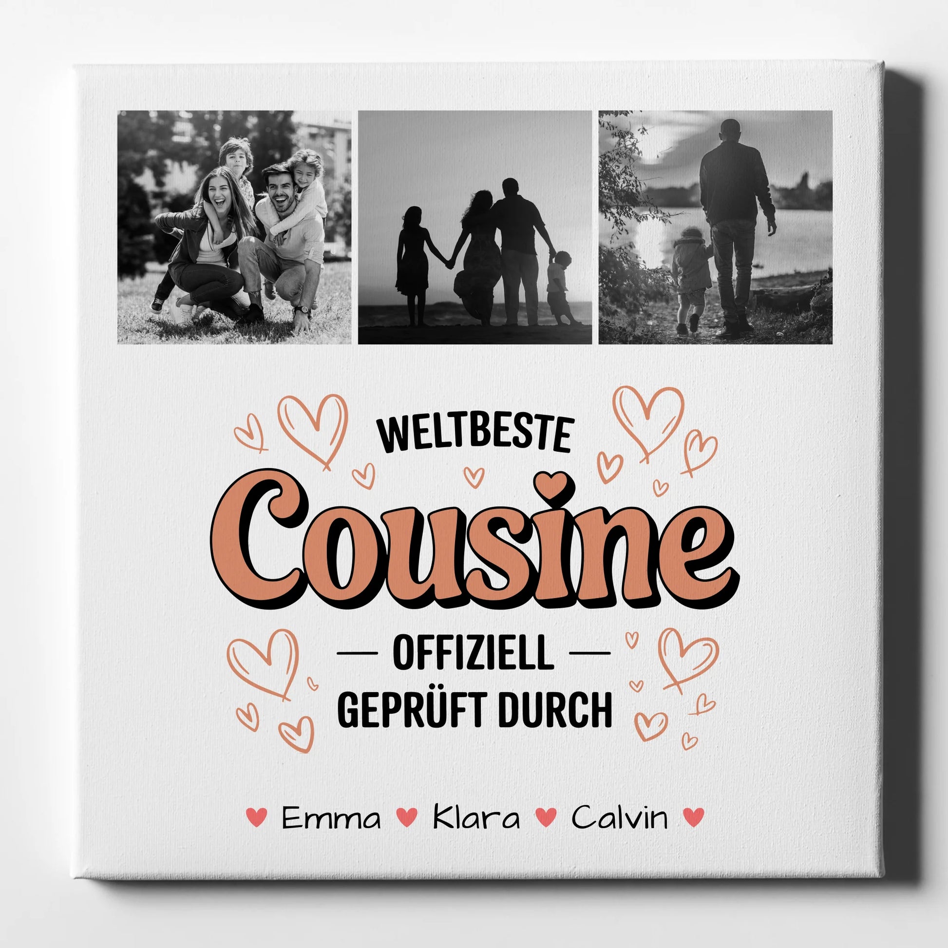 Leinwand Bild Fotocollage Cousine Weltbeste Cousine Offiziell Geprüft Durch 1