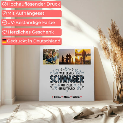 Wandbild Fotocollage Geschenk Fotocollage Schwager Weltbester Schwager Offiziell Geprüft Durch 5