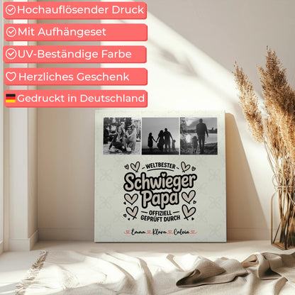 Leinwand Collagen Erstellen für Schwiegerpapa Weltbester Schwiegerpapa Offiziell Geprüft Durch 5