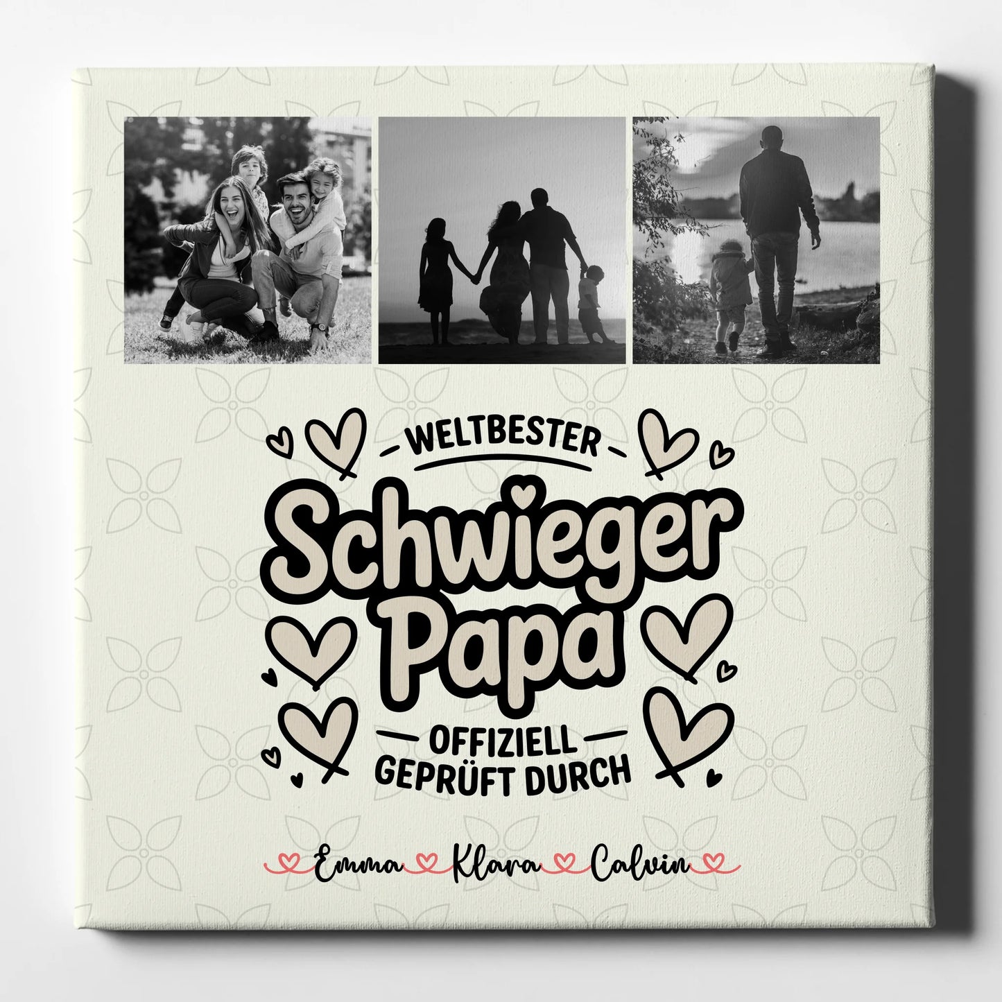 Leinwand Collagen Erstellen für Schwiegerpapa Weltbester Schwiegerpapa Offiziell Geprüft Durch 1