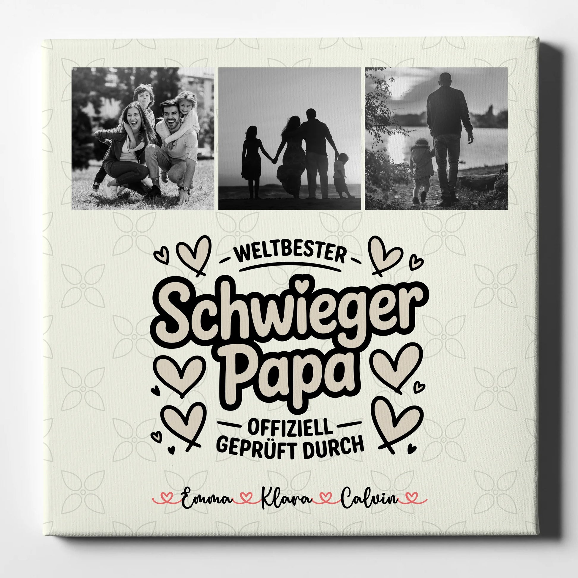 Leinwand Collagen Erstellen für Schwiegerpapa Weltbester Schwiegerpapa Offiziell Geprüft Durch 1
