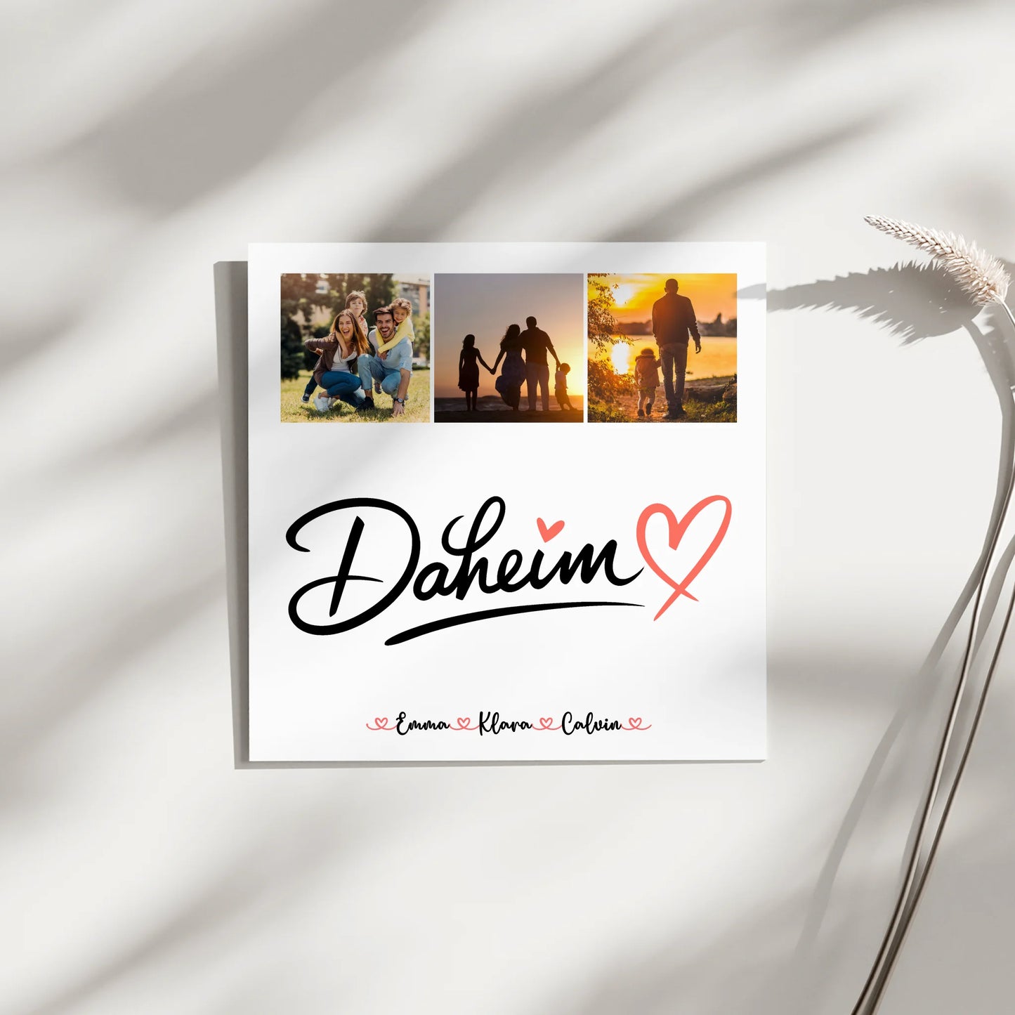 Leinwand Wandbild Familie Personalisiert Fotocollage für Familie Daheim 4