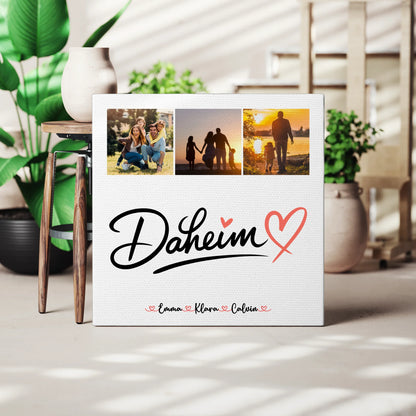 Leinwand Wandbild Familie Personalisiert Fotocollage für Familie Daheim 3