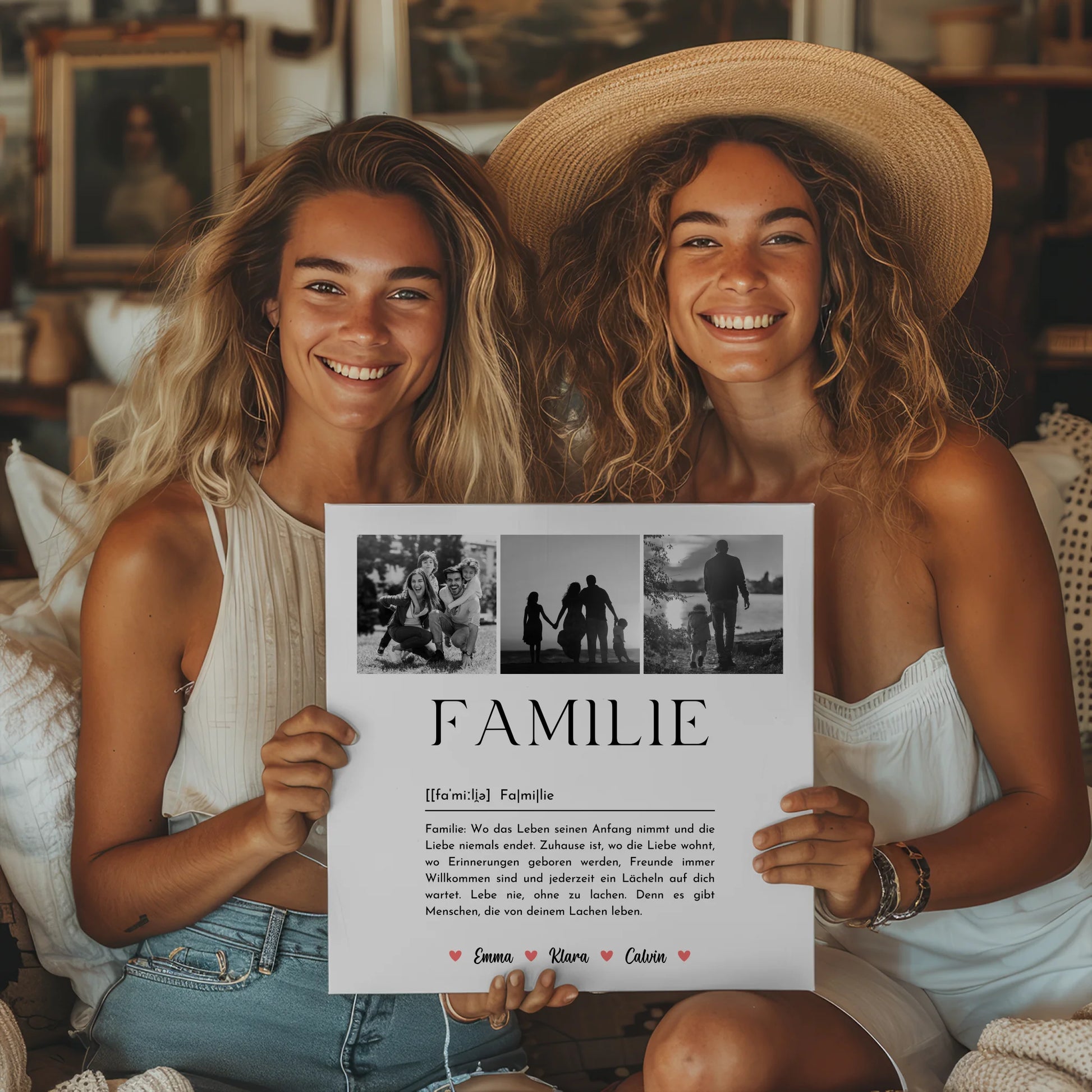 Personalisierte Leinwand Mit Spruch Familie Fotocollage Definition Familie 2