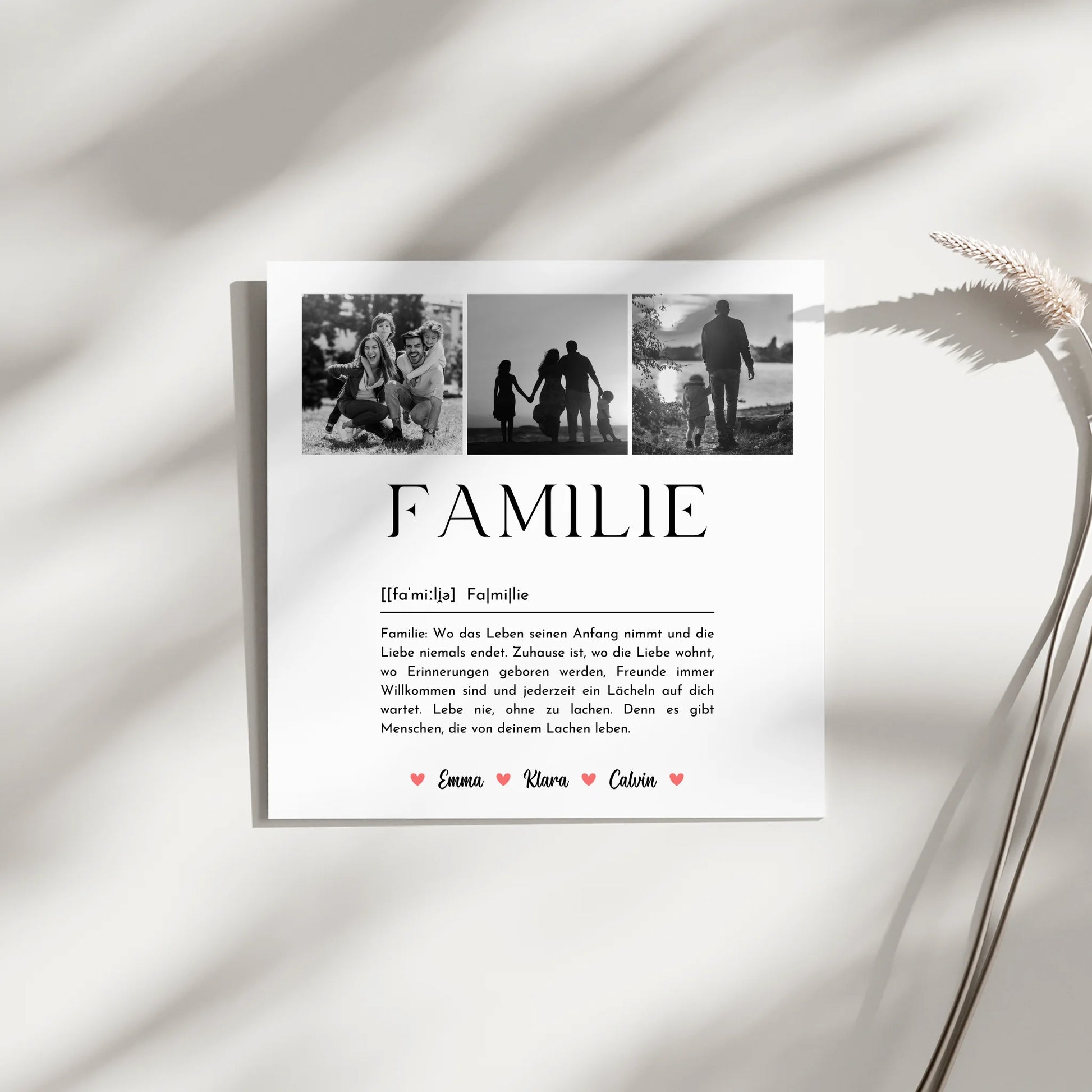 Personalisierte Leinwand Mit Spruch Familie Fotocollage Definition Familie 4