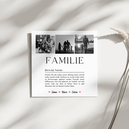 Personalisierte Leinwand Mit Spruch Familie Fotocollage Definition Familie 4