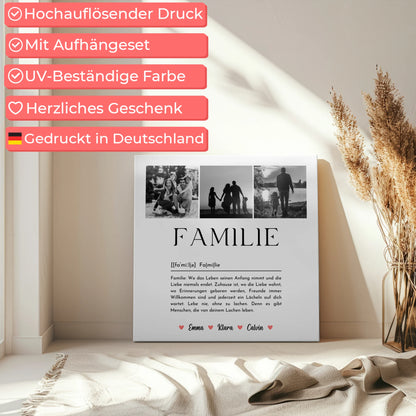 Personalisierte Leinwand Mit Spruch Familie Fotocollage Definition Familie 5