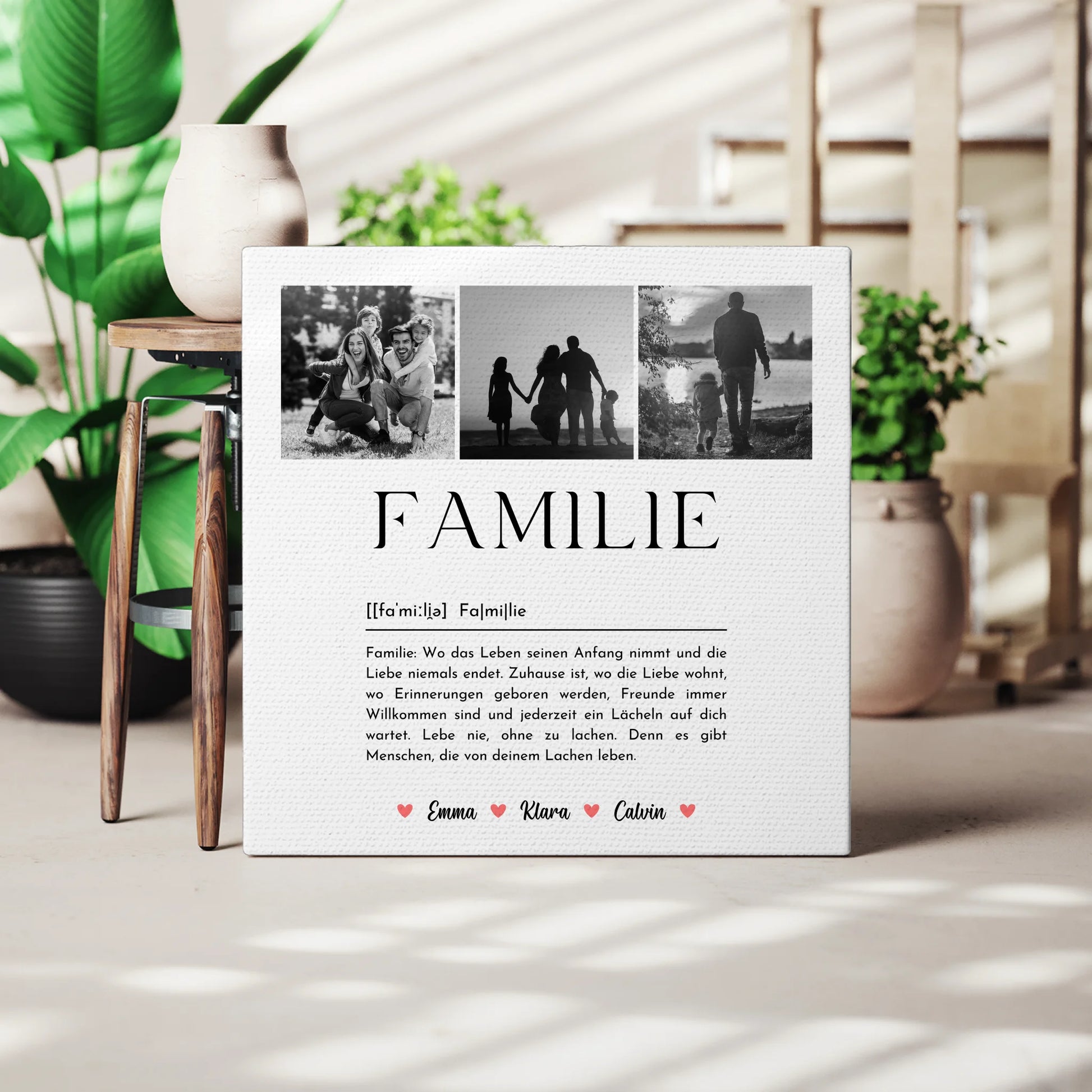 Personalisierte Leinwand Mit Spruch Familie Fotocollage Definition Familie 3