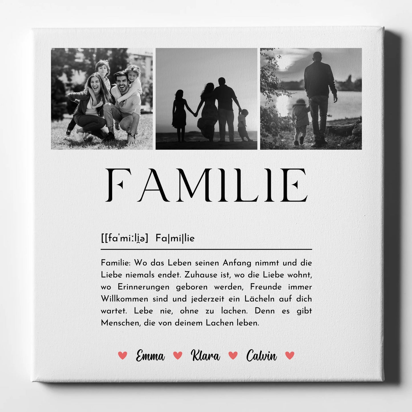 Personalisierte Leinwand Mit Spruch Familie Fotocollage Definition Familie 1