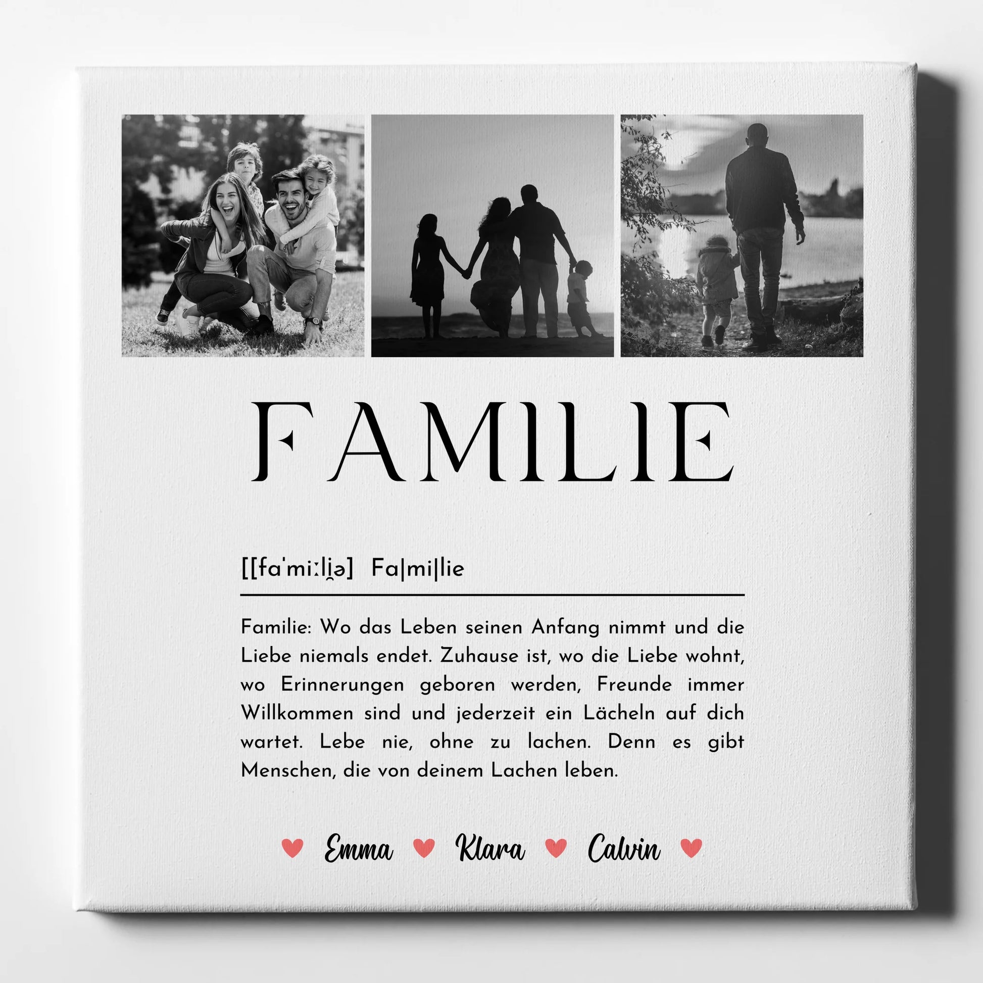 Personalisierte Leinwand Mit Spruch Familie Fotocollage Definition Familie 1