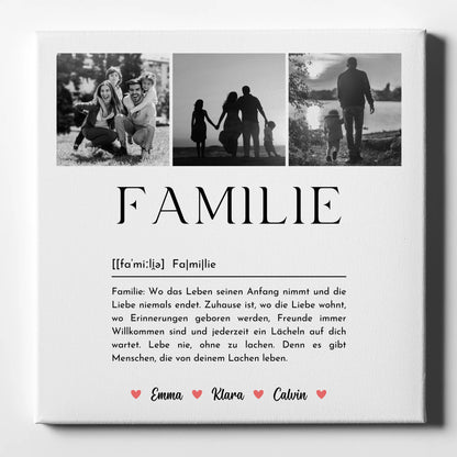 Personalisierte Leinwand Mit Spruch Familie Fotocollage Definition Familie 1