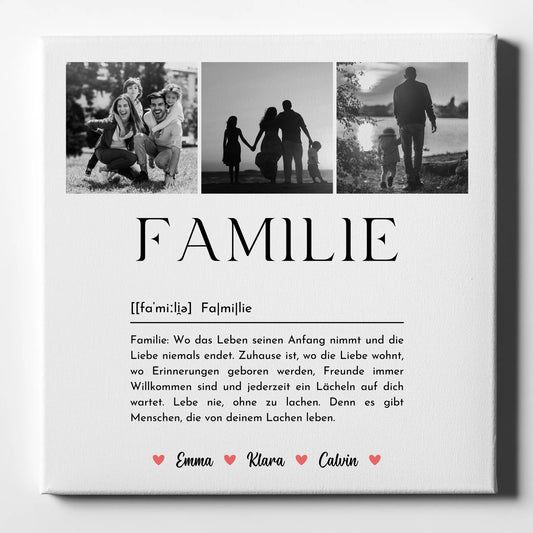 Personalisierte Leinwand Mit Spruch Familie Fotocollage Definition Familie 1
