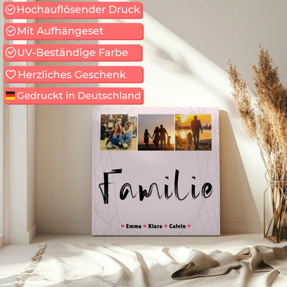Leinwand Wandbild Familie Personalisiert Geschenk Fotocollage Familie für Zuhause 5