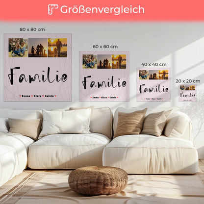 Leinwand Wandbild Familie Personalisiert Geschenk Fotocollage Familie für Zuhause 6