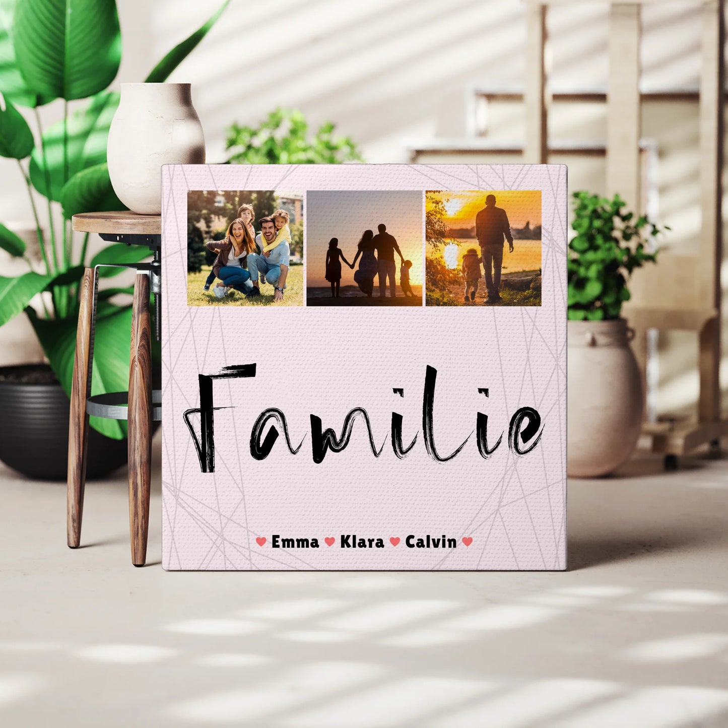 Leinwand Wandbild Familie Personalisiert Geschenk Fotocollage Familie für Zuhause 3