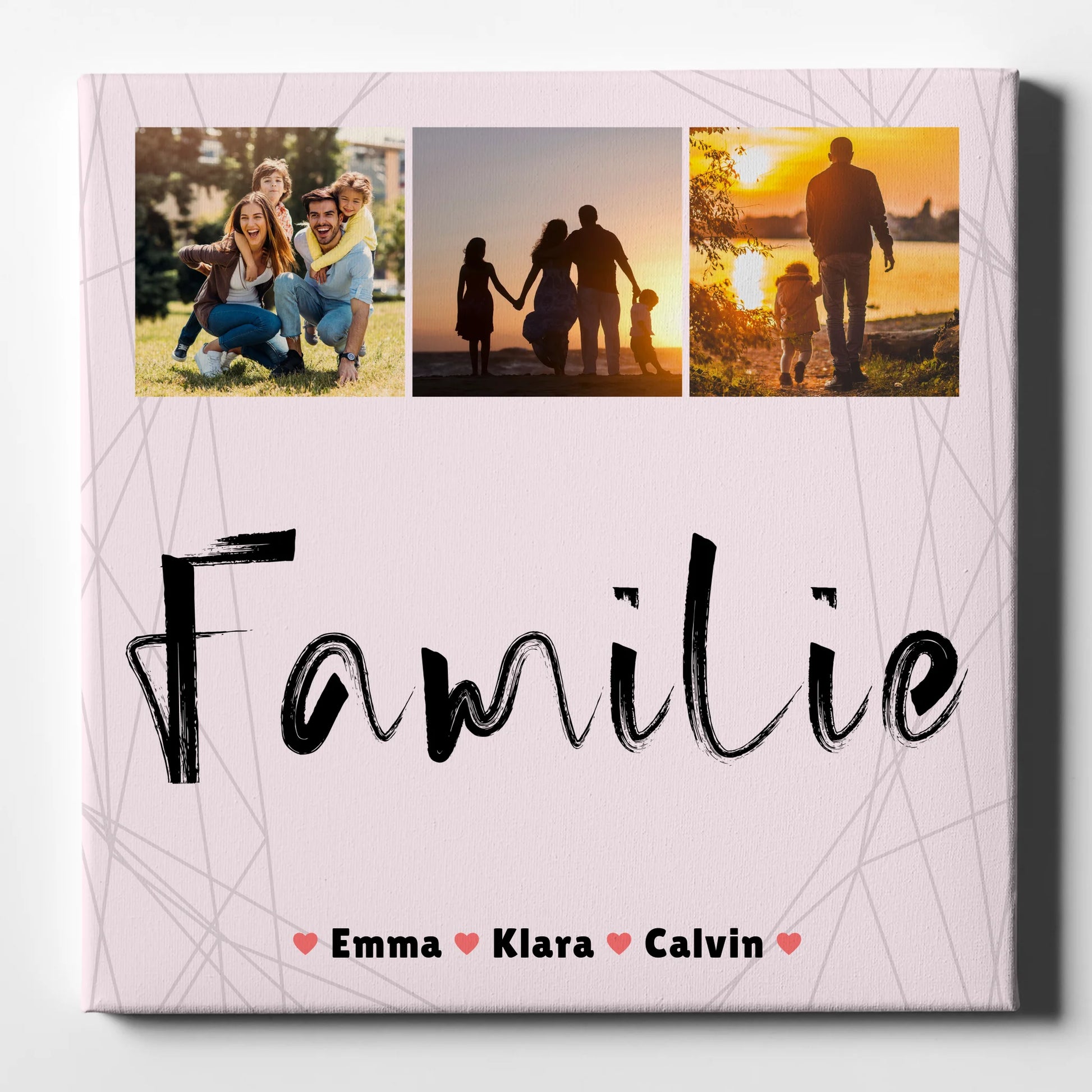 Leinwand Wandbild Familie Personalisiert Geschenk Fotocollage Familie für Zuhause 1