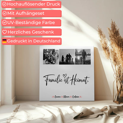 Familienbild Personalisiert Leinwand Fotocollage Familie Familie Ist Heimat Geschenkidee 5