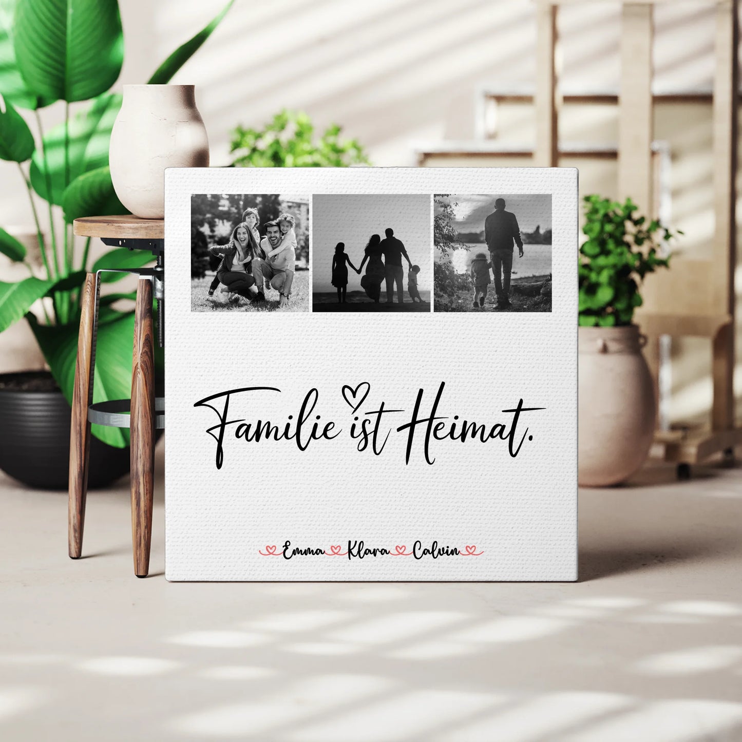 Familienbild Personalisiert Leinwand Fotocollage Familie Familie Ist Heimat Geschenkidee 3