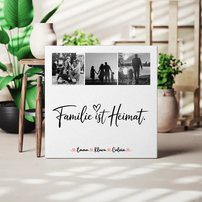 Familienbild Personalisiert Leinwand Fotocollage Familie Familie Ist Heimat Geschenkidee 3