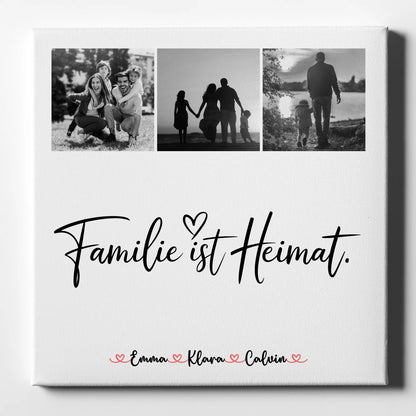 Familienbild Personalisiert Leinwand Fotocollage Familie Familie Ist Heimat Geschenkidee 1