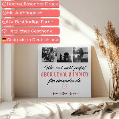 Familienbild Personalisiert Leinwand Familie Fotocollage Nicht Perfekt Aber Loyal Geschenkidee 5