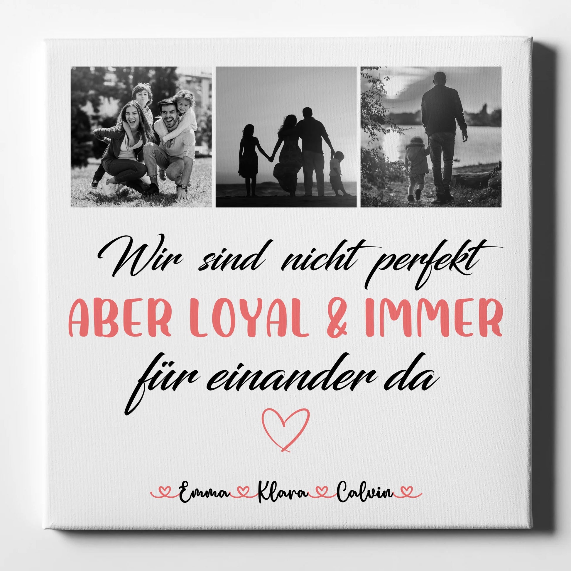 Familienbild Personalisiert Leinwand Familie Fotocollage Nicht Perfekt Aber Loyal Geschenkidee 1