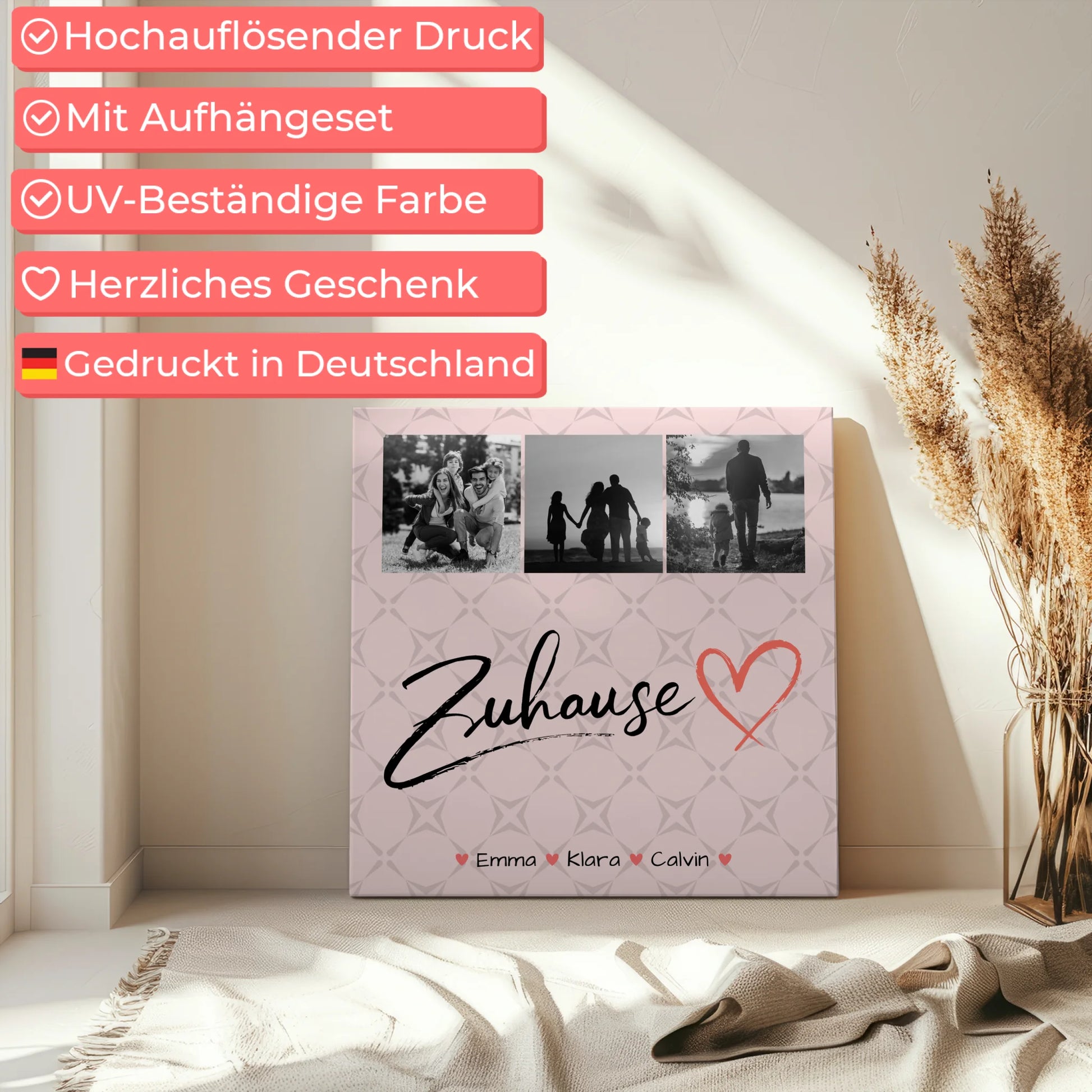 Familienbild Personalisiert Fotocollage Familie als Wanddeko für Zuhause 5