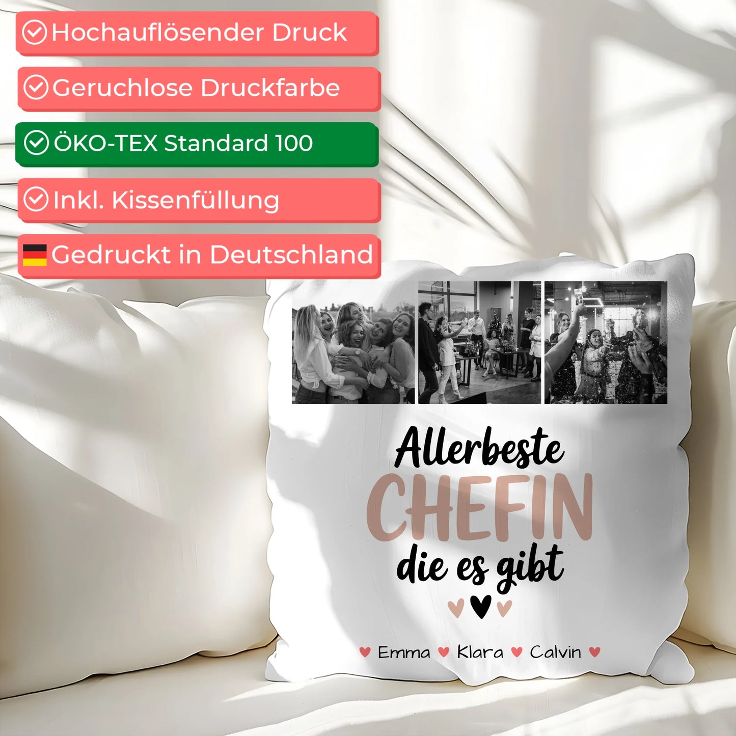 Personalisierte Geschenke mit Namen Kissen Fotocollage Chefin Allerbeste Chefin Die Es Gibt 2
