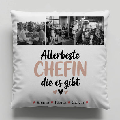 Personalisierte Geschenke mit Namen Kissen Fotocollage Chefin Allerbeste Chefin Die Es Gibt 1