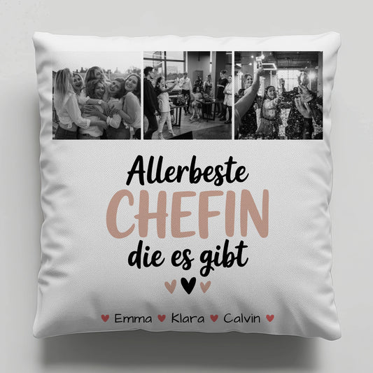 Personalisierte Geschenke mit Namen Kissen Fotocollage Chefin Allerbeste Chefin Die Es Gibt 1