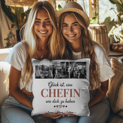 Kissen Mit Namen Chefin Fotocollage Glück Ist eine Chefin Wie Dich Zu Haben personalisiert 3
