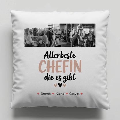 Personalisierte Geschenke mit Namen Kissen Fotocollage Chefin Allerbeste Chefin Die Es Gibt