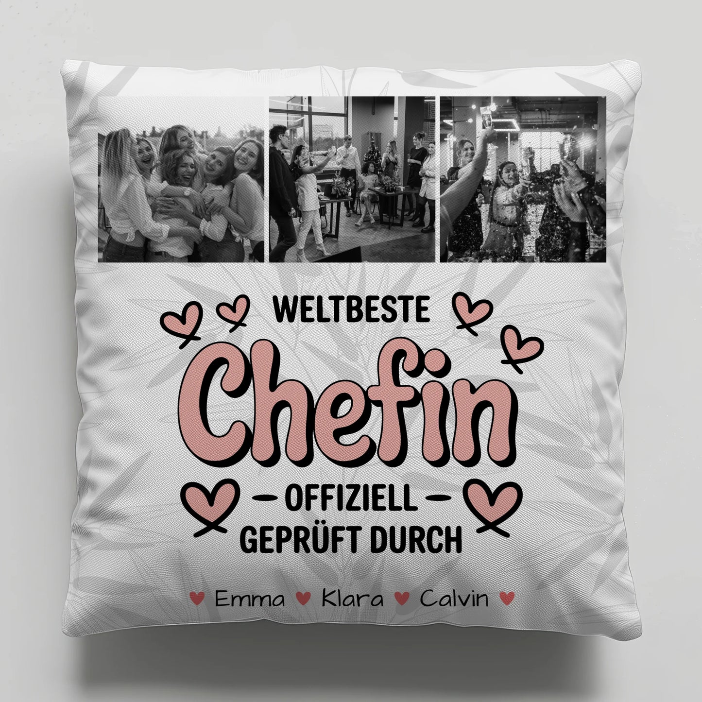 Personalisierte Geschenke mit Namen Kissen Fotocollage Chefin Weltbeste Chefin Offiziell Geprüft Durch 6
