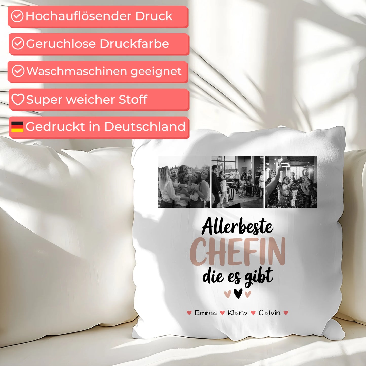 Personalisierte Geschenke mit Namen Kissen Fotocollage Chefin Allerbeste Chefin Die Es Gibt