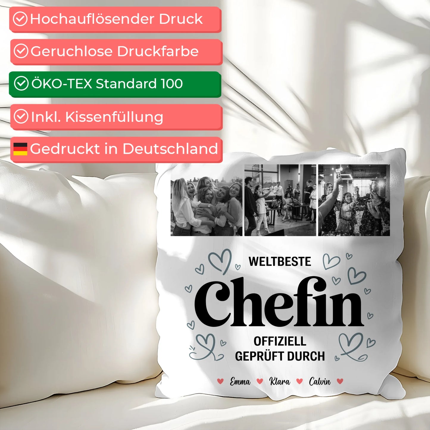 Personalisierte Kissen Mit Namen Chefin Fotocollage Weltbeste Chefin Offiziell Geprüft Durch 2