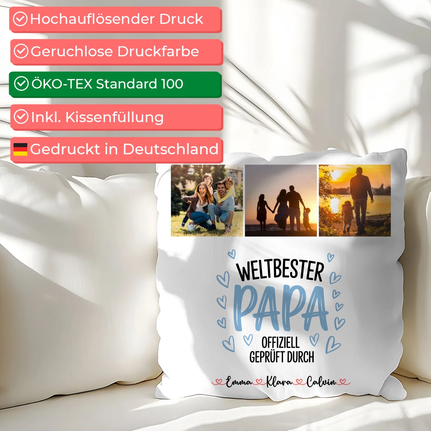 Kissen Papa Ist Der Beste Fotocollage für Papa Weltbester Papa Offiziell Geprüft Durch 2