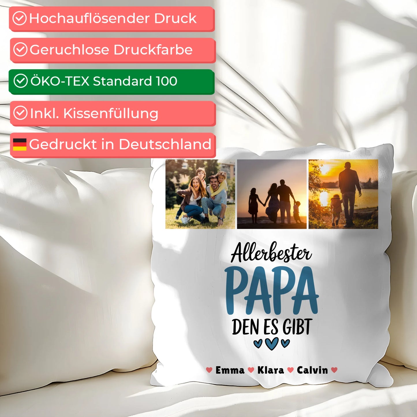 Kissen Mit Spruch Für Papa Geschenk Fotocollage Papa Allerbester Papa Den Es Gibt 2