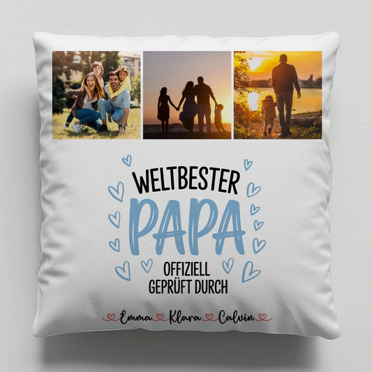 Kissen Papa Ist Der Beste Fotocollage für Papa Weltbester Papa Offiziell Geprüft Durch 1