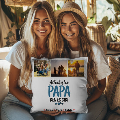 Kissen Mit Spruch Für Papa Geschenk Fotocollage Papa Allerbester Papa Den Es Gibt 3
