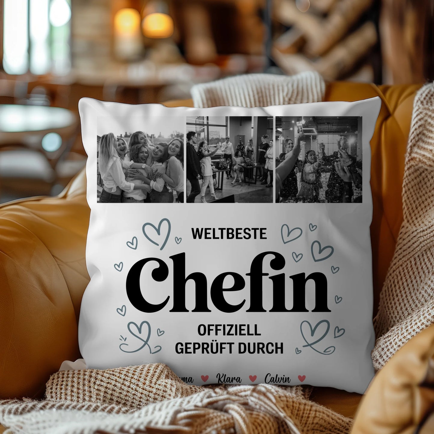 Personalisierte Kissen Mit Namen Chefin Fotocollage Weltbeste Chefin Offiziell Geprüft Durch 4