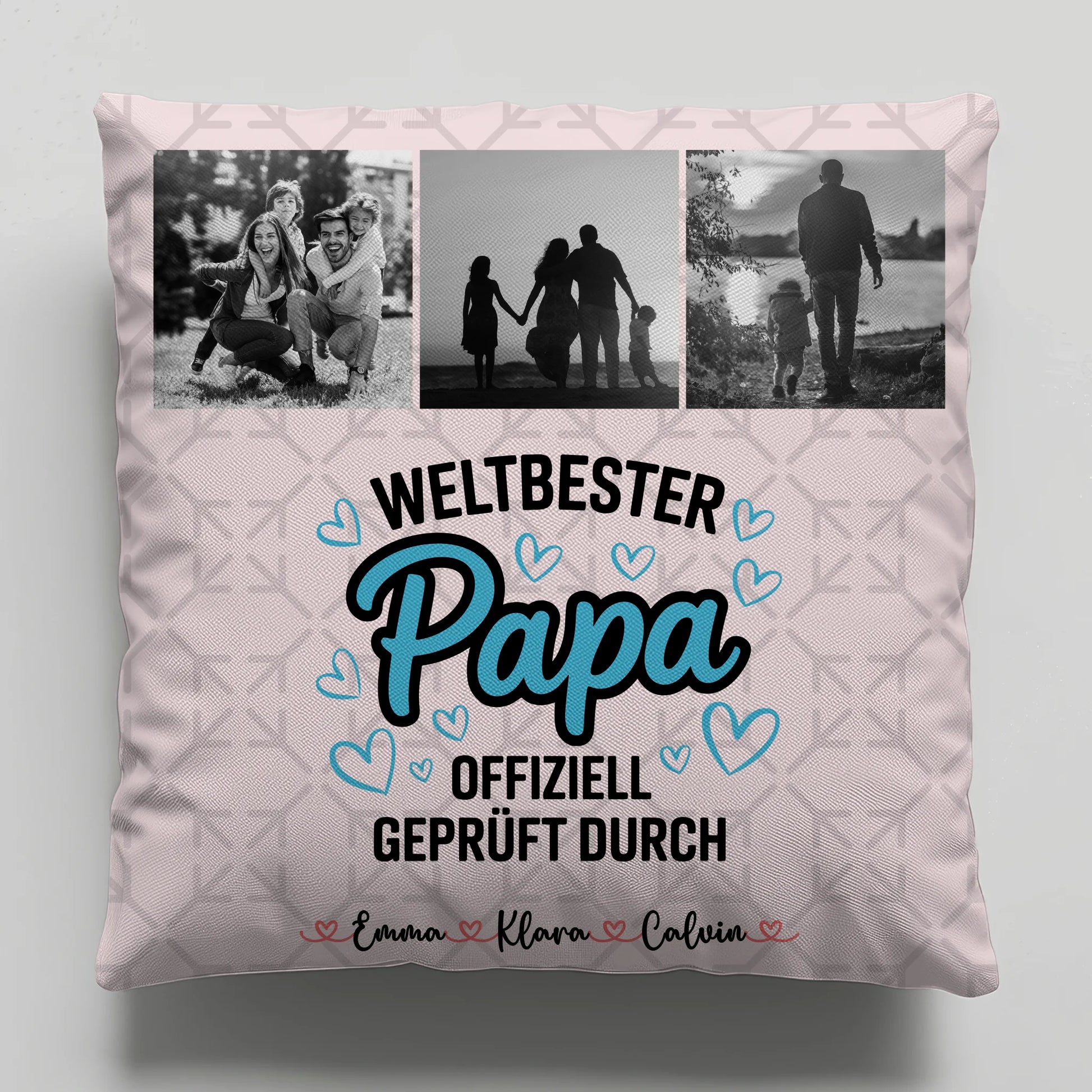 Kissen Für Vatertag Papa Fotocollage Weltbester Papa Offiziell Geprüft Durch 1