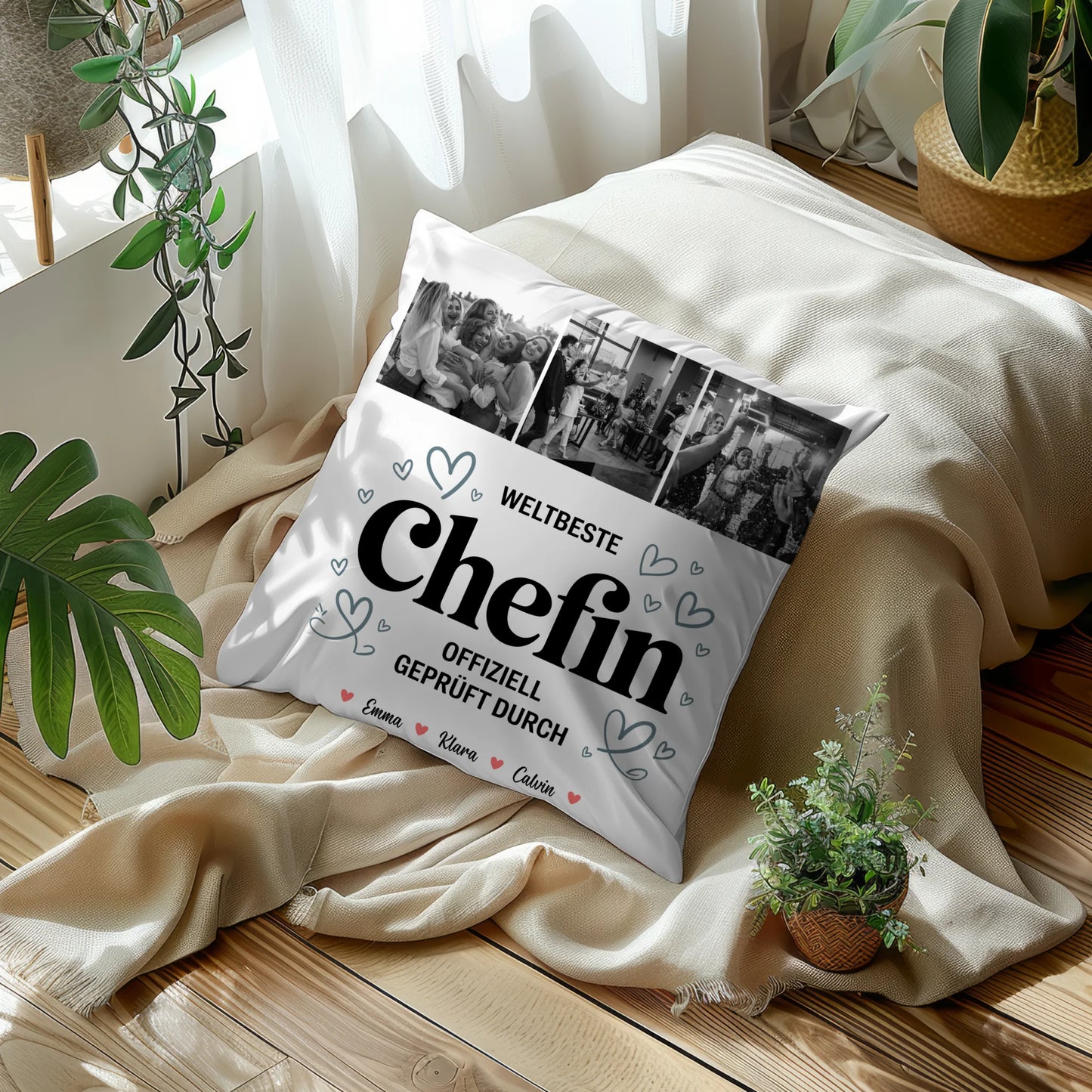 Personalisierte Kissen Mit Namen Chefin Fotocollage Weltbeste Chefin Offiziell Geprüft Durch 5