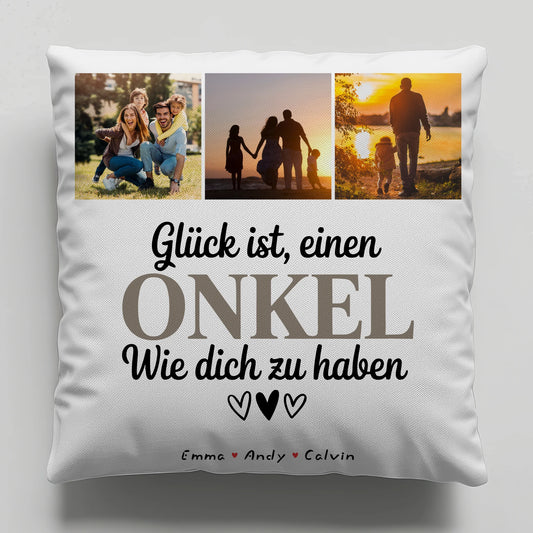 Personalisierte Geschenke für Onkel mit Fotocollage Kissen und Leinwand Geschenkidee Glück Ist einen Onkel Wie Dich Zu Haben 1