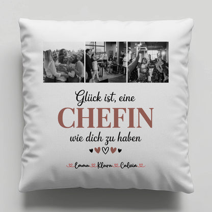 Kissen Mit Namen Chefin Fotocollage Glück Ist eine Chefin Wie Dich Zu Haben personalisiert