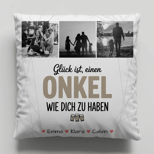 Personalisierte Onkel Kissen mit Fotocollage Glück Ist Einen Onkel Wie Dich Haben Geschenkidee 1