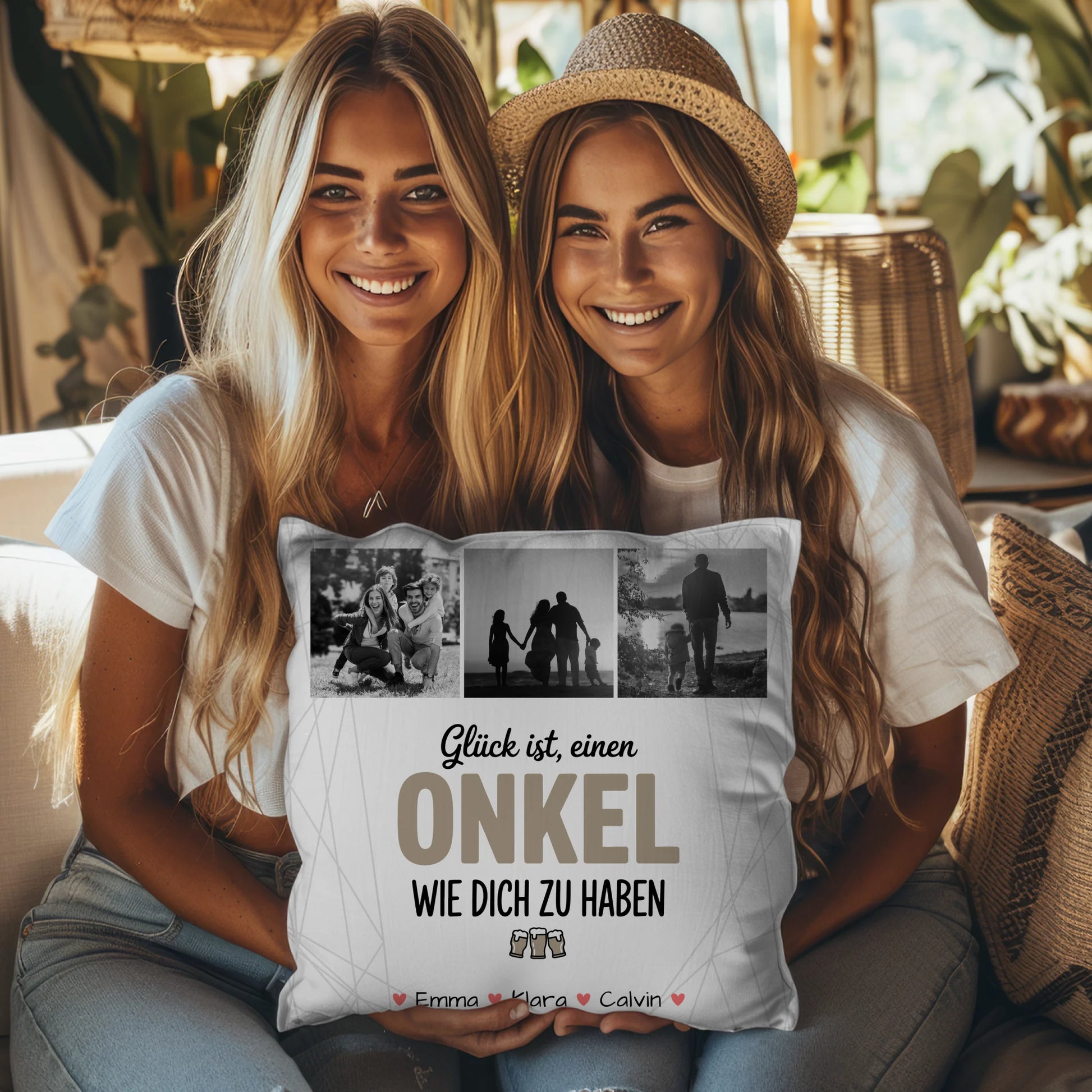 Personalisierte Onkel Kissen mit Fotocollage Glück Ist Einen Onkel Wie Dich Haben Geschenkidee 3