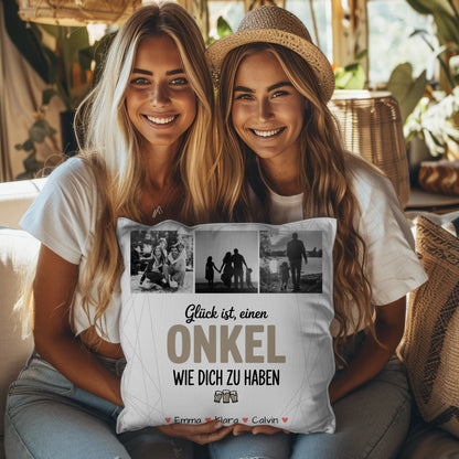 Personalisierte Onkel Kissen mit Fotocollage Glück Ist Einen Onkel Wie Dich Haben Geschenkidee 3