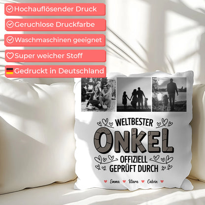 Onkel Kissen Onkel Fotocollage Weltbester Onkel Offiziell Geprüft Durch 7
