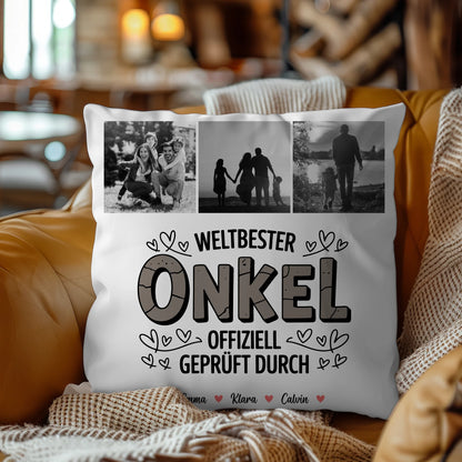 Onkel Kissen Onkel Fotocollage Weltbester Onkel Offiziell Geprüft Durch 9