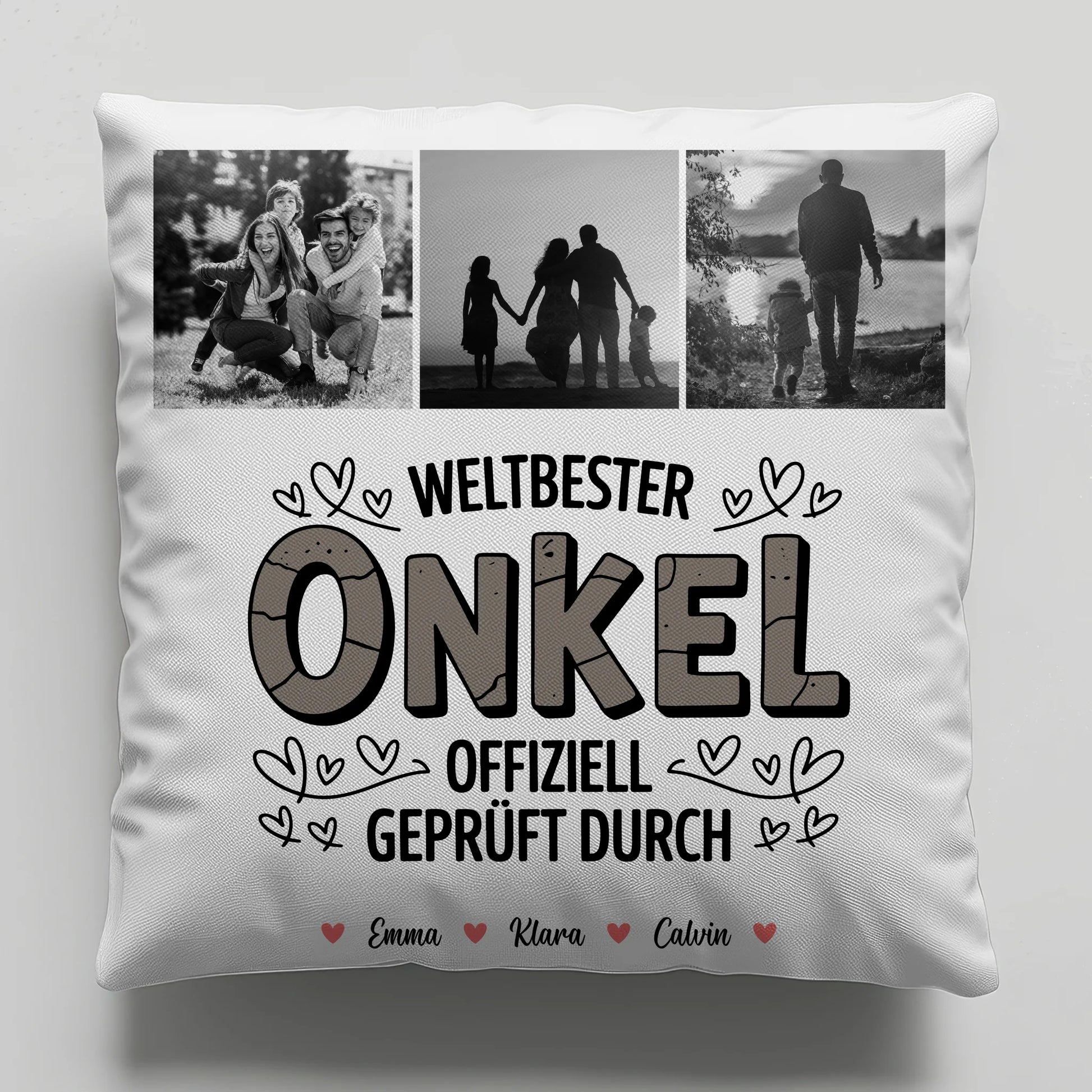 Onkel Kissen Onkel Fotocollage Weltbester Onkel Offiziell Geprüft Durch 1